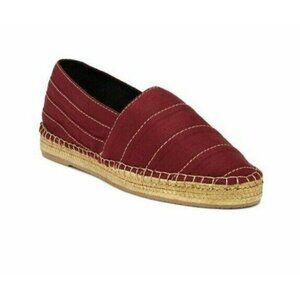 Marc Jacobs Womens Red Wine Sienna Gold Heel Espadrilles Slip On Flats Sz 8 New
